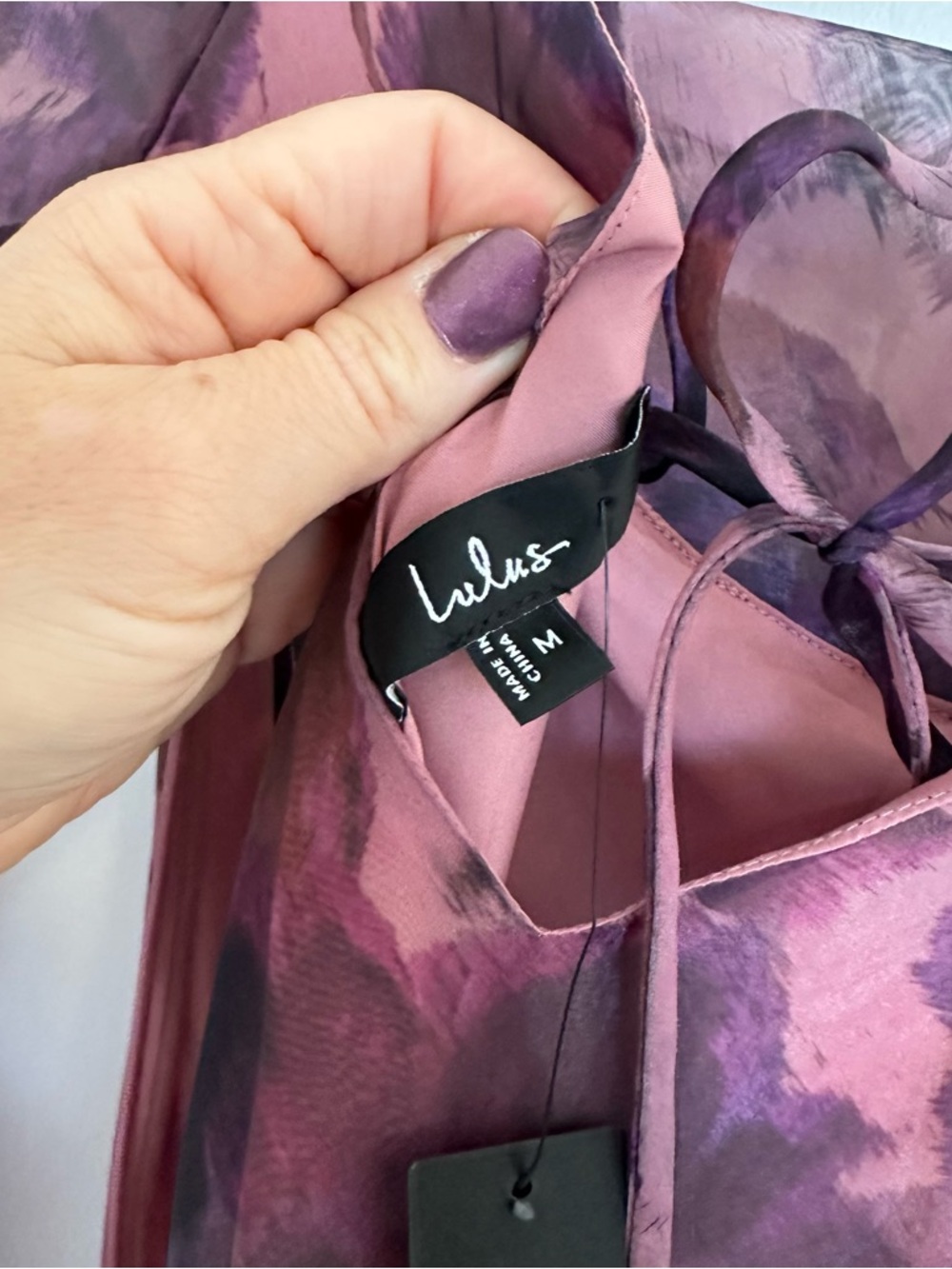 NWT Lulu's Pia Mauve Purple Floral Asymmetrical Midi Dress - Picture 10 of 16